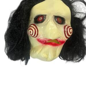 Saw Billy Puppet Mask Latex Hair Scary Jigsaw Clown Halloween Horror Movie